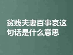 贫贱夫妻百事哀这句话是什么意思(常被误读的诗句)