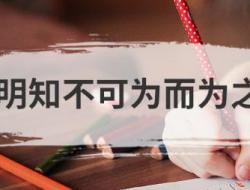明知不可为而为之是什么意思？解释一下！