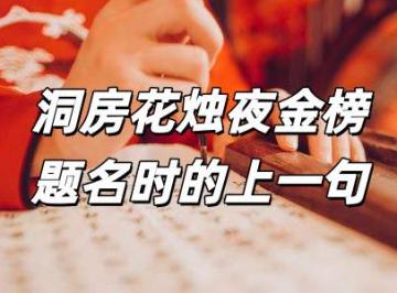 洞房花烛夜金榜题名时的上一句是什么？