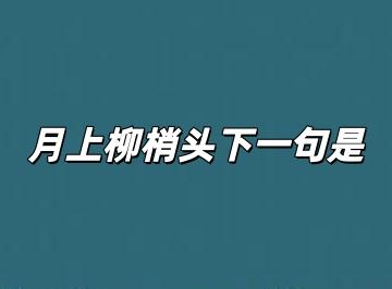 月上柳梢头下一句是，月上柳梢头的下一句是什么？
